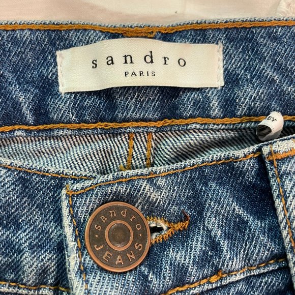 Sandro Light-Washed Jewel Embroidered Jeans - Picture 4 of 4